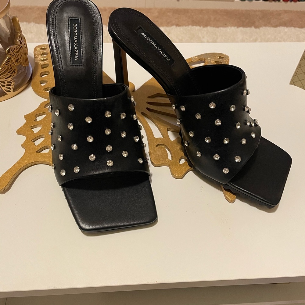 BCBGMAXAZRIA Black Studded Heels